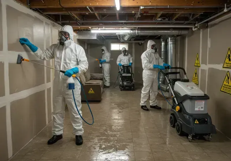 Basement Moisture Removal and Structural Drying process in Harvest, AL